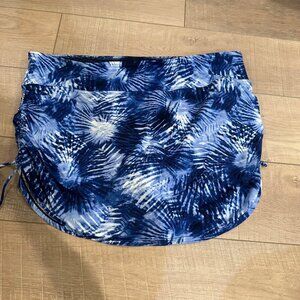 LANDS END WOMENS 22W BLUE TIE DYE SWIM SKIRT SKORT